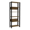 Garanhuns Bookcase 5 Niches - Pine/ Black