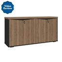 Resende 4 Doors Cabinet - Nogal/ Black