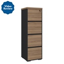 Resende 4 Drawers File Cabinet - Nogal/ Back