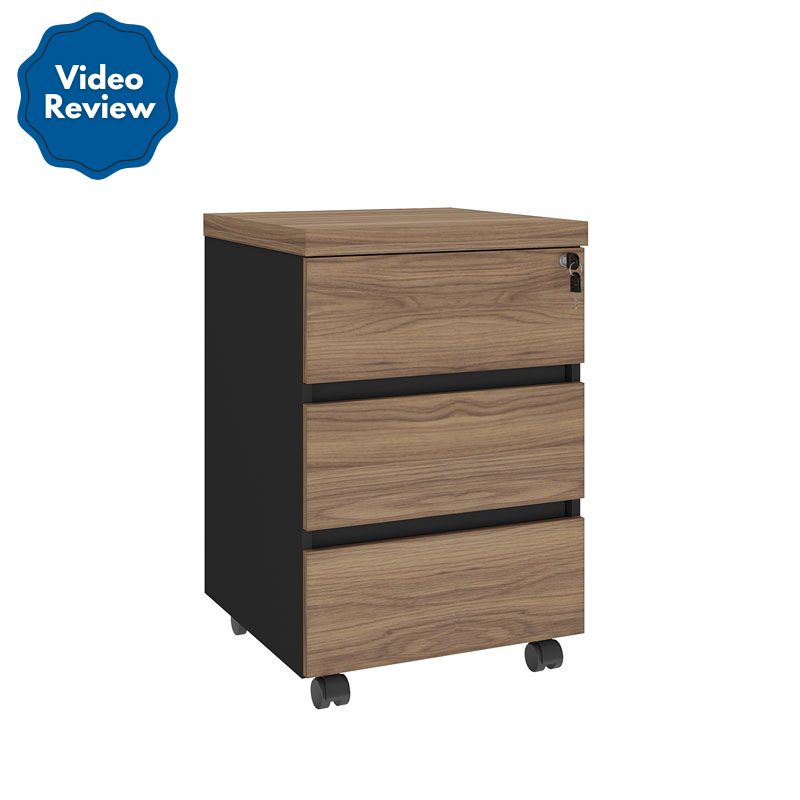 Resende Chest Of 3 Drawers - Nogal/ Black