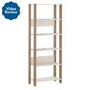 Garanhuns Bookcase 5 Niches - Off White/ Oak 