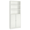 BILLY / MORLIDEN Bookcase with Glass Doors - White/ Glass, 80x30x202cm