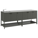 IKEA BÅTSKÄR Outdoor Kitchen with Sink unit, Dark Grey, 240x60cm