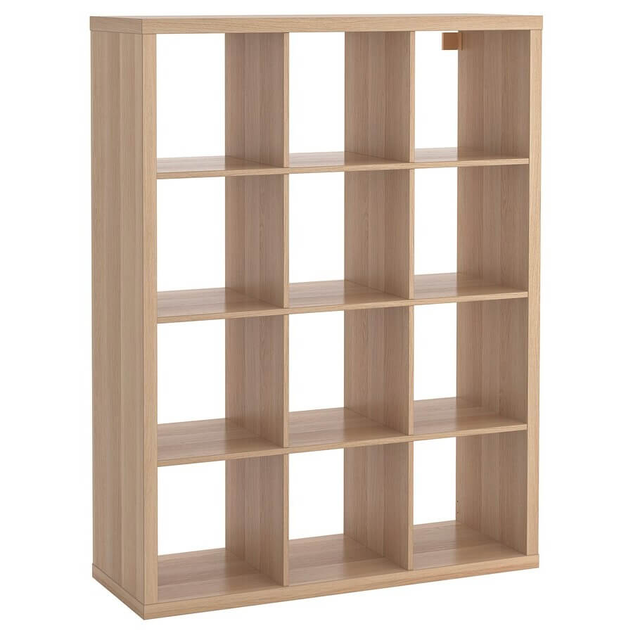 IKEA KALLAX Shelving unit, white stained oak effect, 112x147 cm 