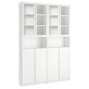 Ikea BILLY OXBERG bookcase w height extension ut/drs, white clear glass, 160x30x237 cm