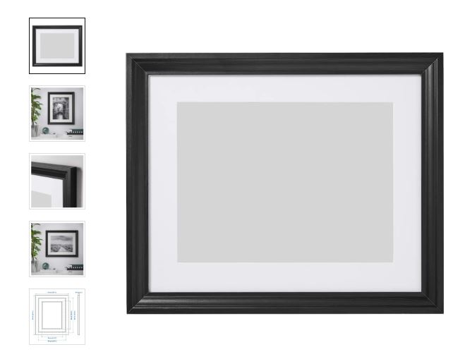 Ikea EDSBRUK frame, black stained, 40x50 cm