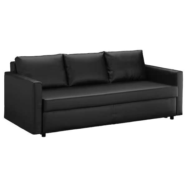 IKEA FRIHETEN Three-Seat Sofa-Bed, Bomstad Black