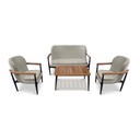 Albany Outdoor Sofa Set with Coffee Table, Light Grey