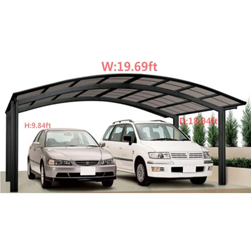 Cottbus Aluminium Carport Gray & White