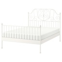 IKEA LEIRVIK bed frame, white/Luroy, 150x200 cm,queen size