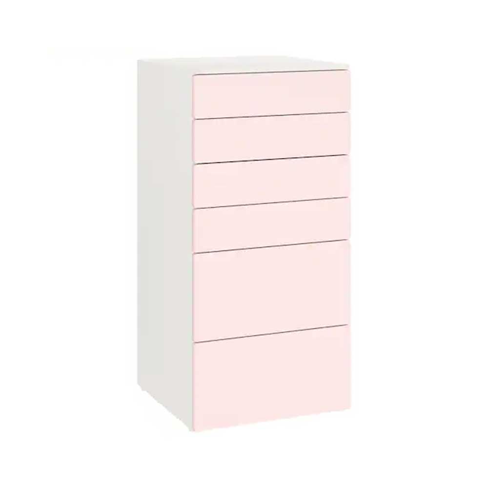 IKEA SMASTAD - PLATSA Chest of 6 Drawers White, Pale Pink 60X55X123 cm