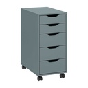 IKEA ALEX Drawer Unit on Castors Grey-Turquoise, Black 36X76 cm