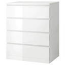 Ikea Malm Chest of 4 Drawers, White,80X100cm