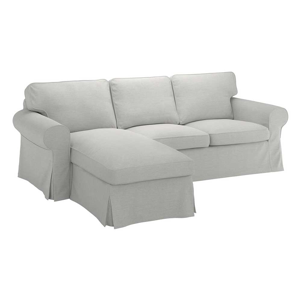 IKEA EKTORP Cover 3-seat Sofa W Chaise Longue, Orrsta Light Grey