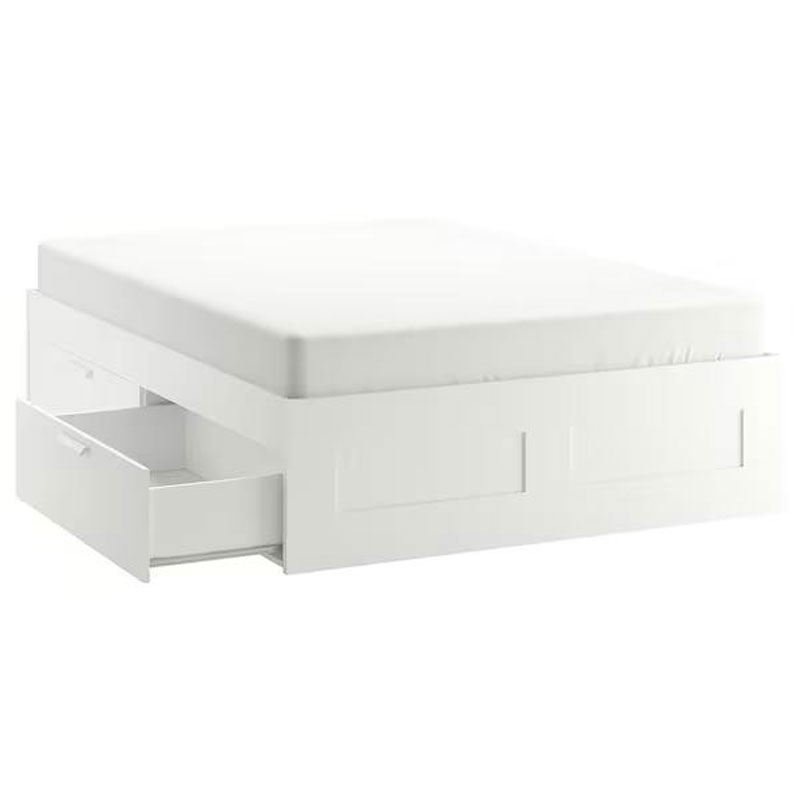 IKEA BRIMNES Bed Frame with Storage White/Luröy 180x200 cm