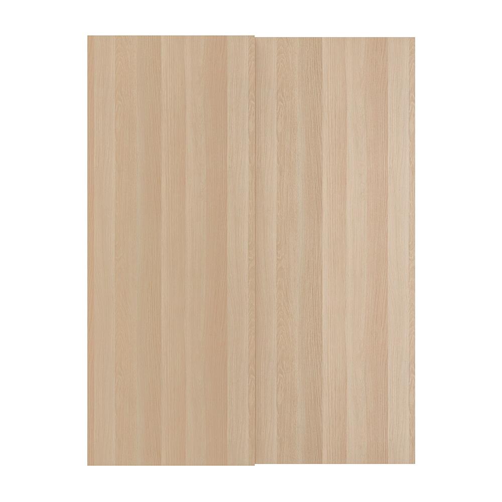 HASVIK Pair of Sliding Doors, White Stained Oak Effect 150X201 cm