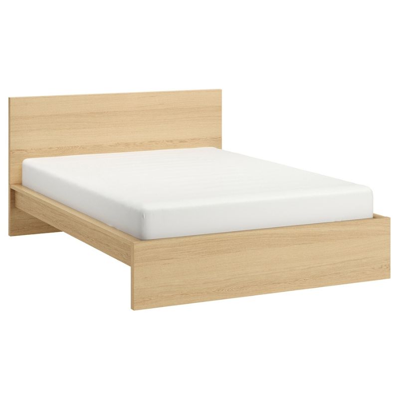 IKEA MALM Bed Frame, High, White Stained Oak Veneer, 180x200 cm 