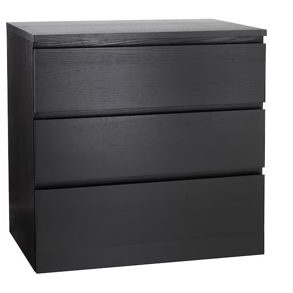 IKEA MALM Chest of 3 Drawers, Lowboy