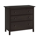 IKEA HEMNES Chest of 3 Drawers, Black-Brown 108X96 cm