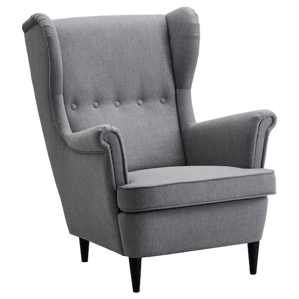 IKEA STRANDMON Wing Chair, Nordvalla Dark Grey