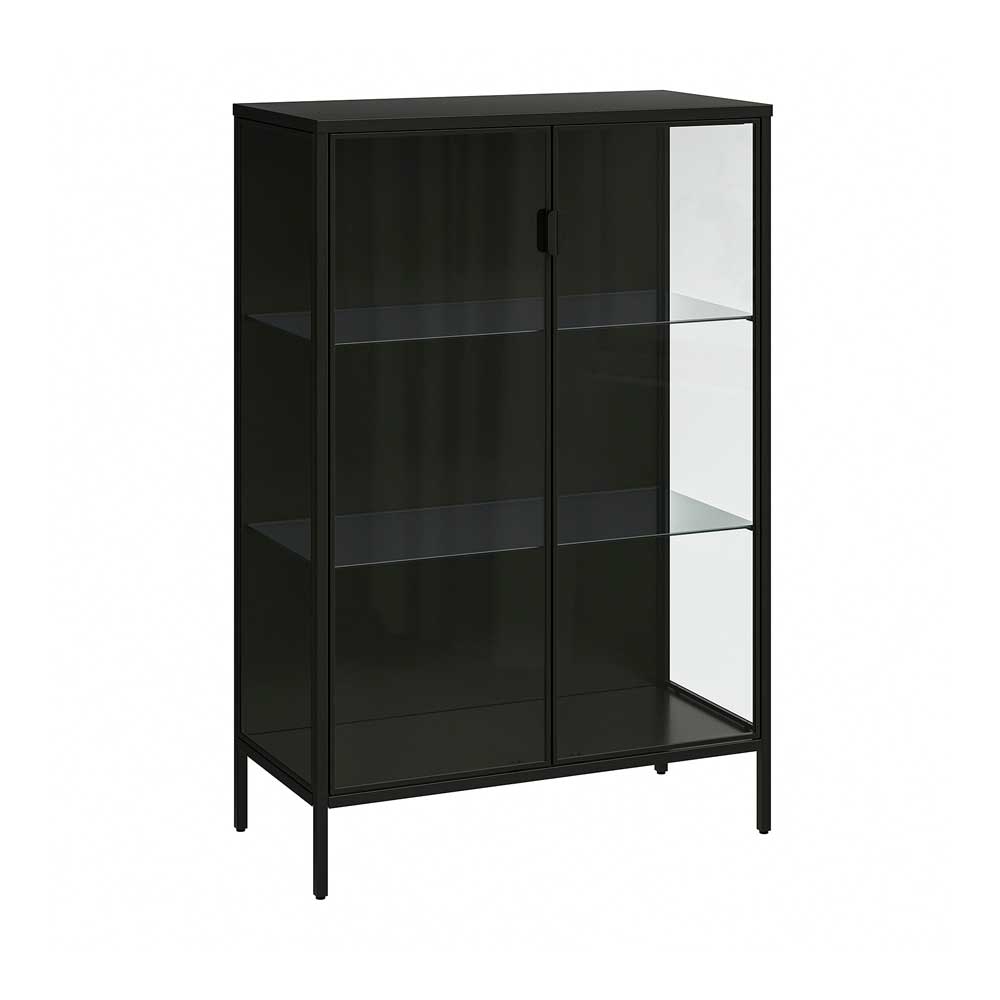 IKEA Rudsta Glass-Door Cabinet, Anthracite 80X37X120 cm