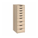ALEX Drawer Unit with 9 Drawers White Stained, Oak Effect 36X116 cm