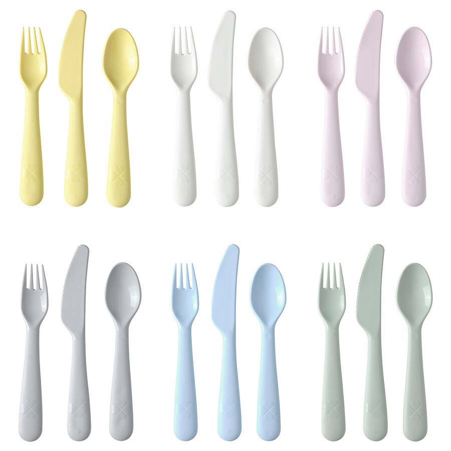 IKEA KALAS 18 Piece Cutlery Set, Multicolour