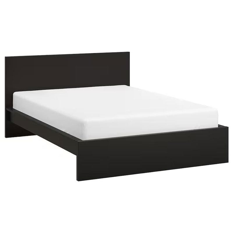 IKEA MALM Bed Frame, High Black-Brown-Luröy 180X200 cm,Superking Size