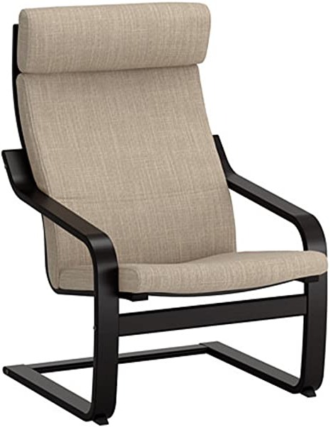 IKEA POANG Armchair, Black-Brown, Hillared Beige