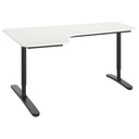 BEKANT Corner Desk Right, White, Black,Size 160X110 cm -