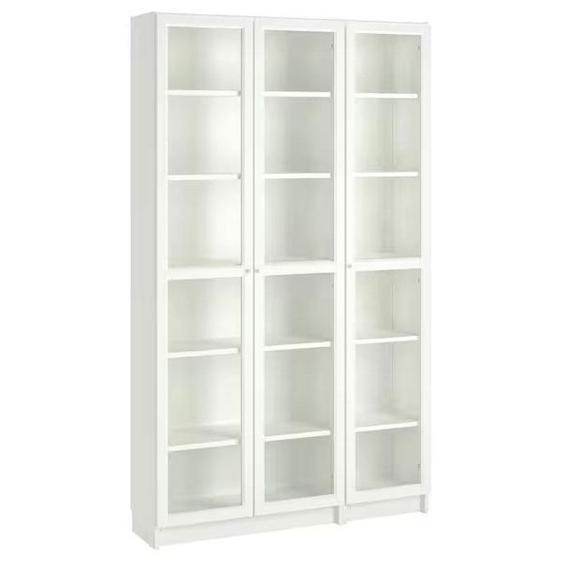 IKEA BILLY / OXBERG bookcase with glass-doors white 120x30x202 cm