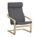 IKEA POANG Armchair Birch Veneer, Skiftebo Dark Grey