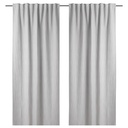 IKEA Flacklilja Room Darkening Curtains, 1 Pair, Grey-Stripe 145X250 cm