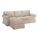 IKEA EKTORP Cover 3-seat Sofa W Chaise Longue, Hillared Beige