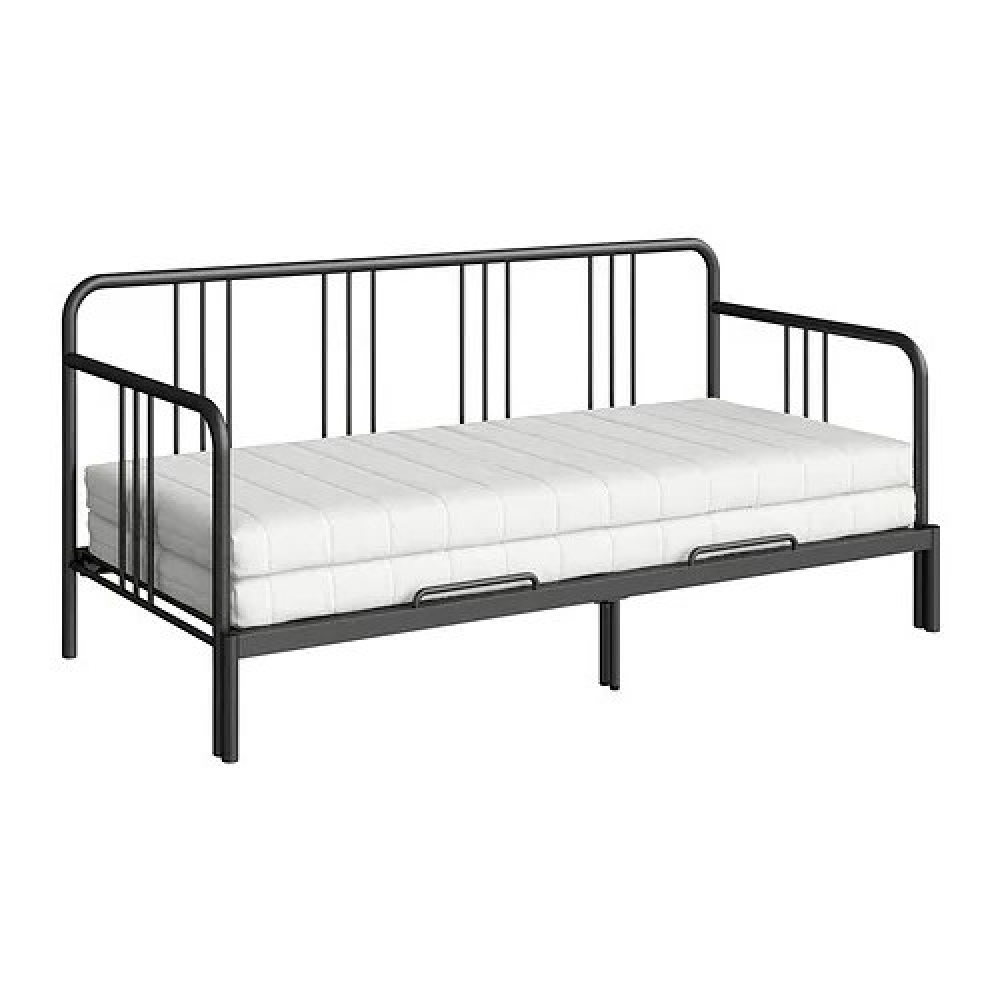 IKEA Fyresdal day-bed with 2 mattresses, black/Afjall firm, 80x200 cm