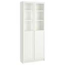 Ikea BILLY Bookcase with Panel-Glass Doors, White,80x30x202 cm