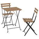 TARNO table+2 Chairs, Outdoor, Black Acacia, Steel Grey-Brown Stained