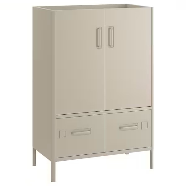 Idasen Cabinet with Doors and Drawers, Beige 80X47X119 cm
