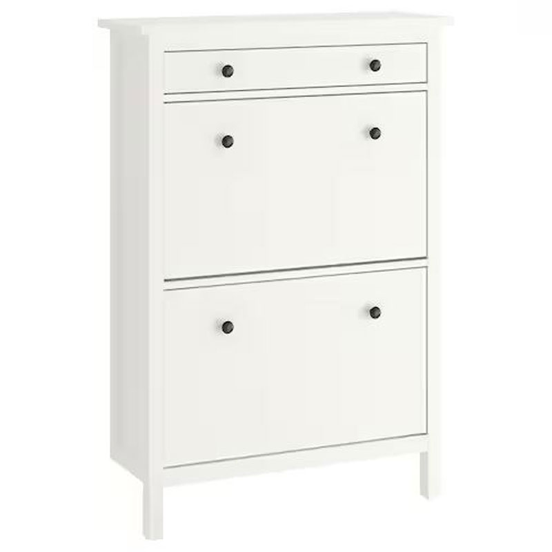 IKEA HEMNES Shoe Cabinet with 2 Compartments, White