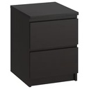 MALM Chest of 2 Drawers, Black-Brown