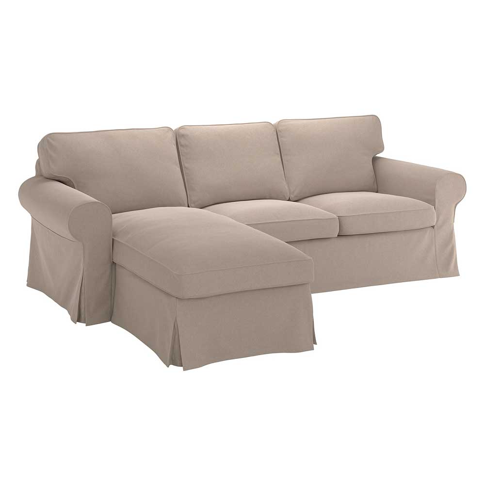 IKEA EKTORP Cover 3-seat Sofa W Chaise Longue, Tallmyra Beige