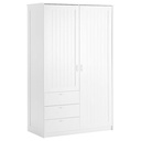 IKEA MUSKEN Wardrobe (2 Doors + 3 Drawers), White