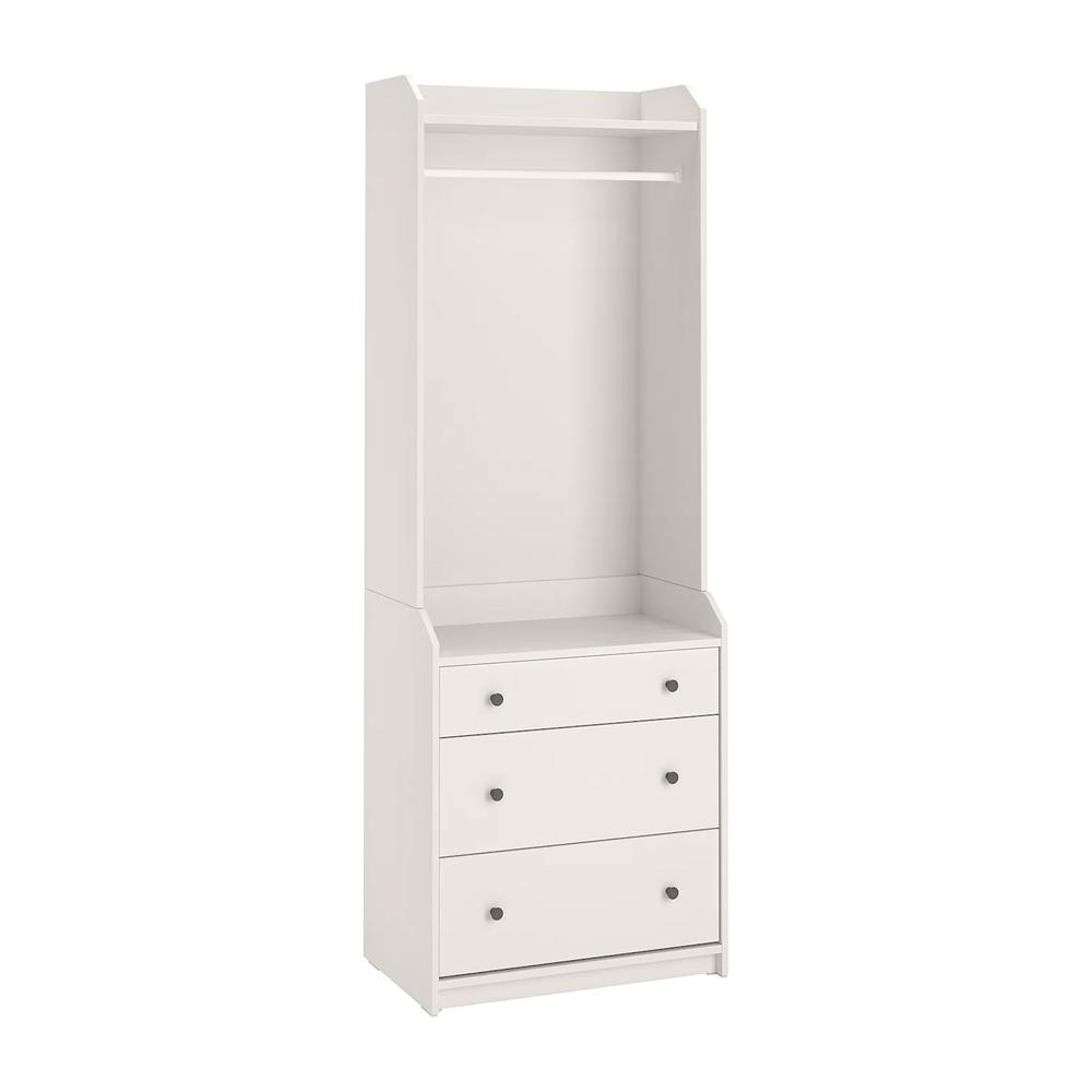 IKEA HAUGA Open Wardrobe with 3 Drawers White 70X199 cm