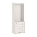 IKEA HAUGA Open Wardrobe with 3 Drawers White 70X199 cm