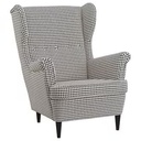 IKEA STRANDMON Wing Chair, Vibberbo Black-Beige