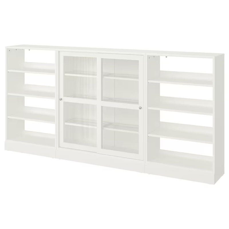 IKEA HAVSTA Storage Comb W Sliding Glass Doors White 283X37X134 cm