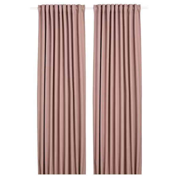 IKEA ANNAKAJSA Room Darkening Curtains, 1 Pair, Pink 145X250 cm