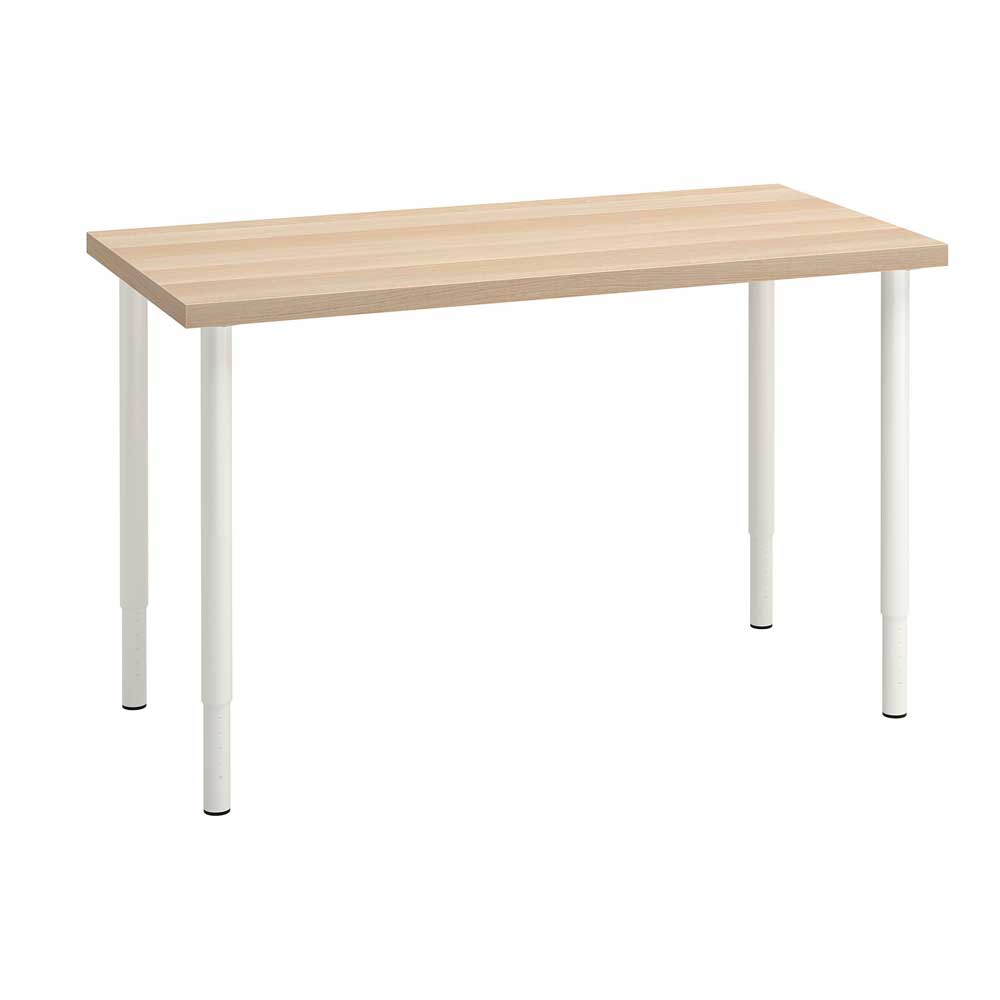 IKEA LAGKAPTEN - OLOV Desk White Stained Oak Effect-White 120X60 cm