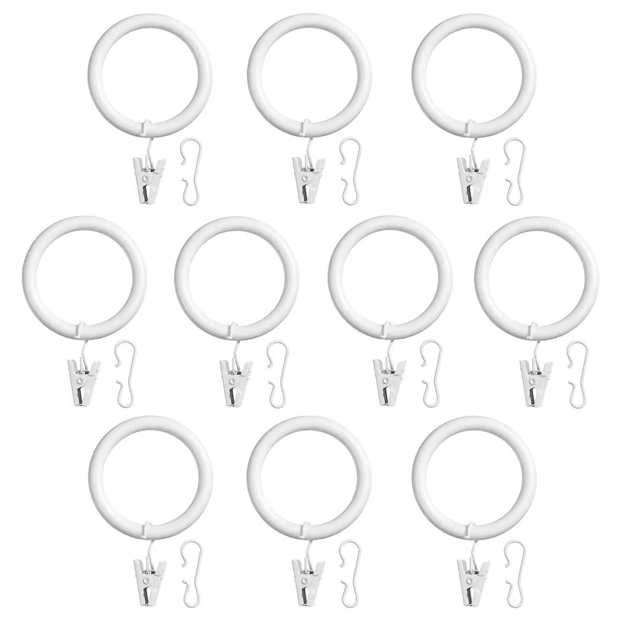 IKEA Syrlig Curtain Ring with Clip and Hook, White