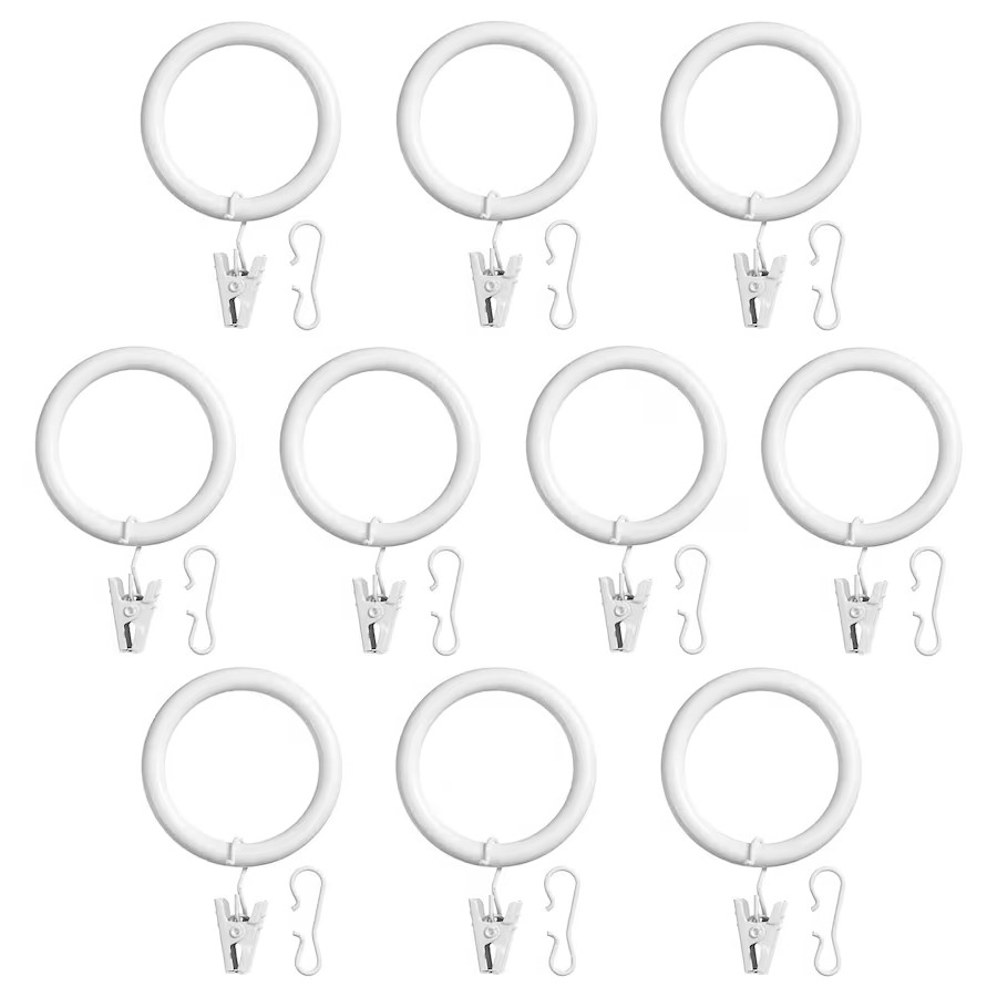 Syrlig Curtain Ring with Clip and Hook, White